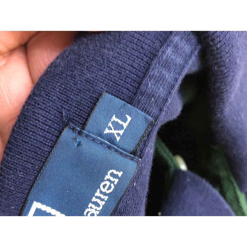 Polo Ralph Lauren Rugby Men's Shirt Long Sleeve Striped Logo XL Green Navy‎ - Picture 5 of 10
